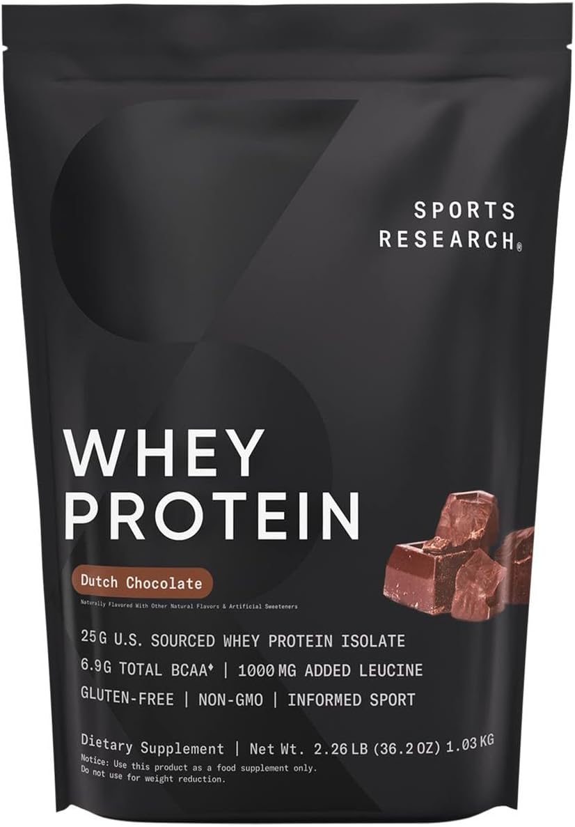 Sports Research Whey Protein, Dutch Chocolate